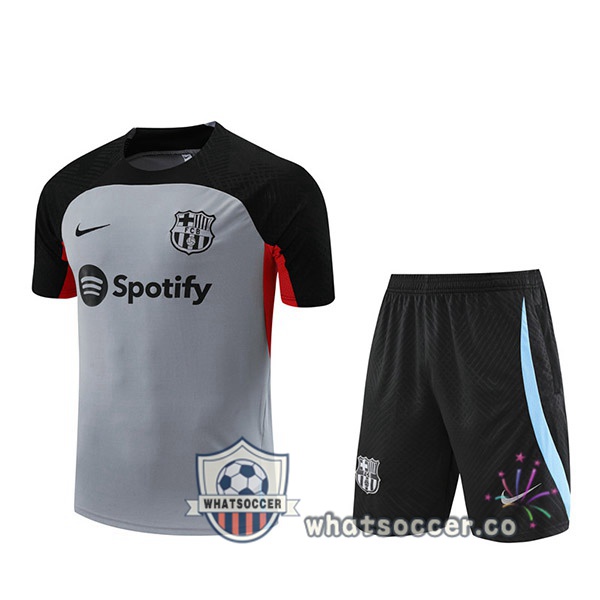 FC Barcelona Training T-Shirts + Shorts Gray 2023-2024