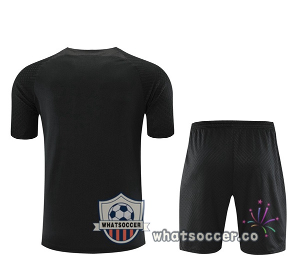 Paris PSG Training T-Shirts + Shorts Black 2023-2024