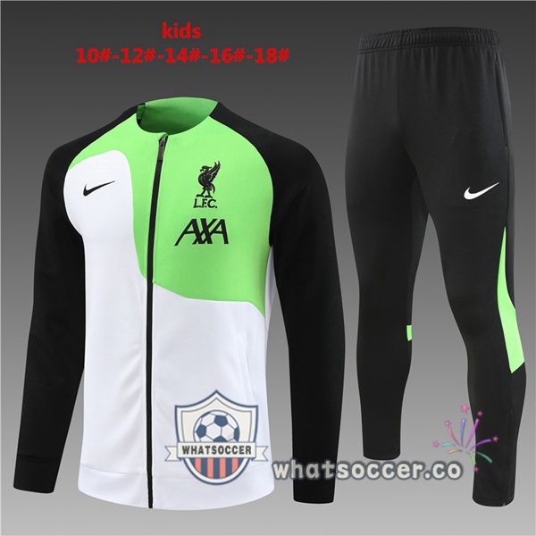 FC Liverpool Kids White Green Training Jacket 2023-2024