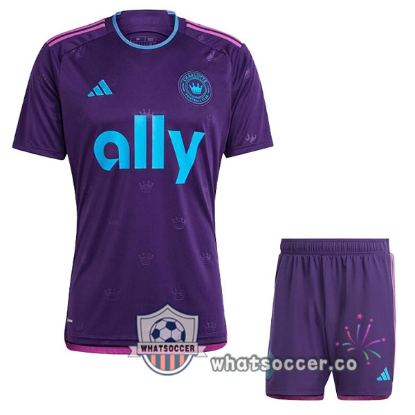 Charlotte FC Kids Away Soccer Jerseys Purple 2023-2024