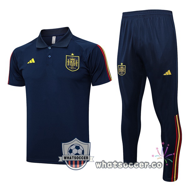 Training Polo Spain + Pants Blue Royal 2023-2024