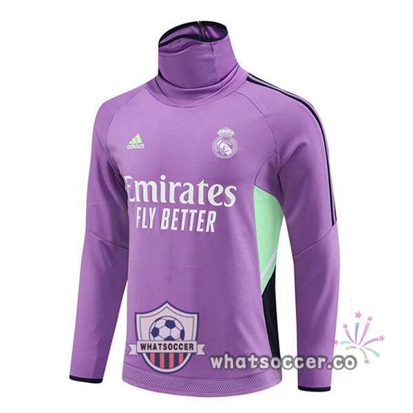 Real Madrid Soccer Sweater High Collar Purple 2023-2024