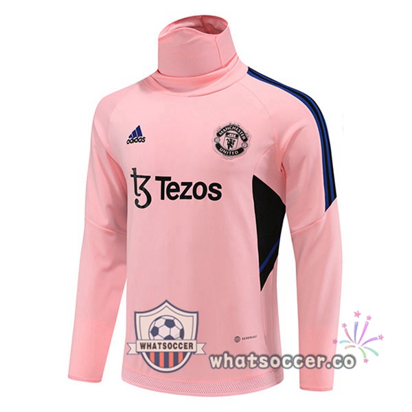 Manchester United Soccer Sweater High Collar Rose 2023-2024
