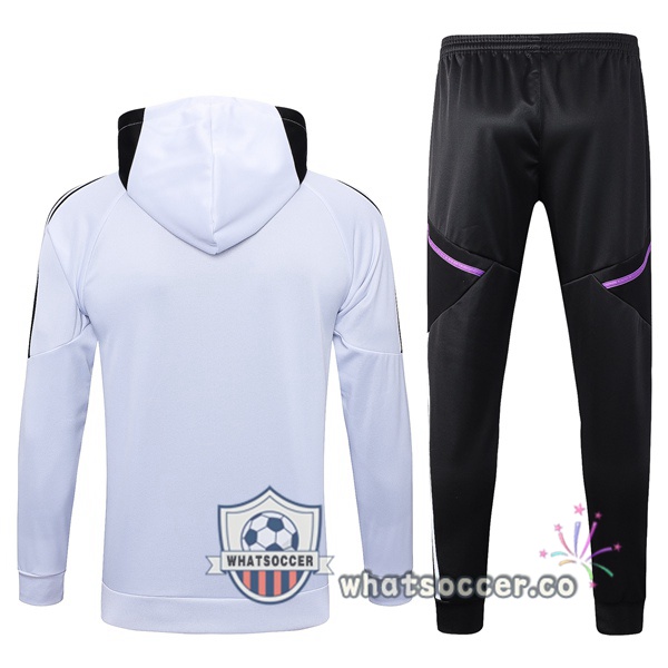 Real Madrid White Hooded Jacket 2023-2024