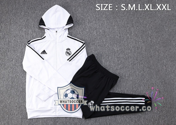 Real Madrid White Hooded Jacket 2023-2024