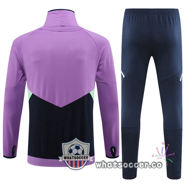 Real Madrid High Collar Purple Tracksuit 2023-2024