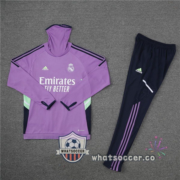 Real Madrid High Collar Purple Tracksuit 2023-2024