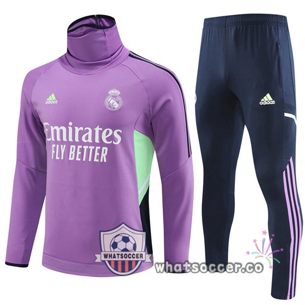 Real Madrid High Collar Purple Tracksuit 2023-2024
