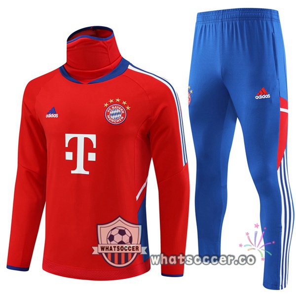 Bayern Munich High Collar Red Tracksuit 2023-2024