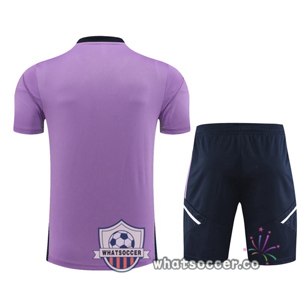Real Madrid Training T-Shirts + Shorts Purple 2023-2024