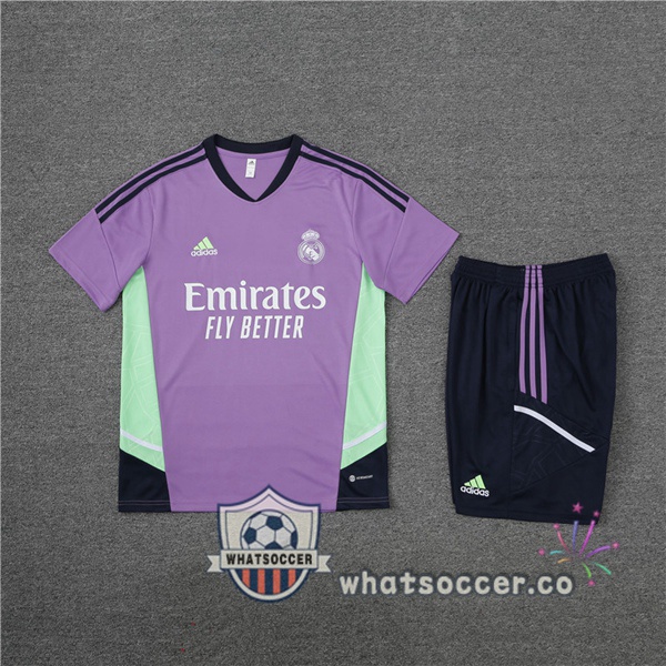 Real Madrid Training T-Shirts + Shorts Purple 2023-2024