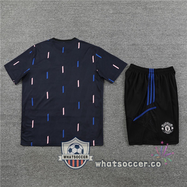 Manchester United Training T-Shirts + Shorts Black 2023-2024