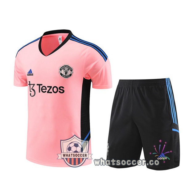 Manchester United Training T-Shirts + Shorts Rose 2023-2024