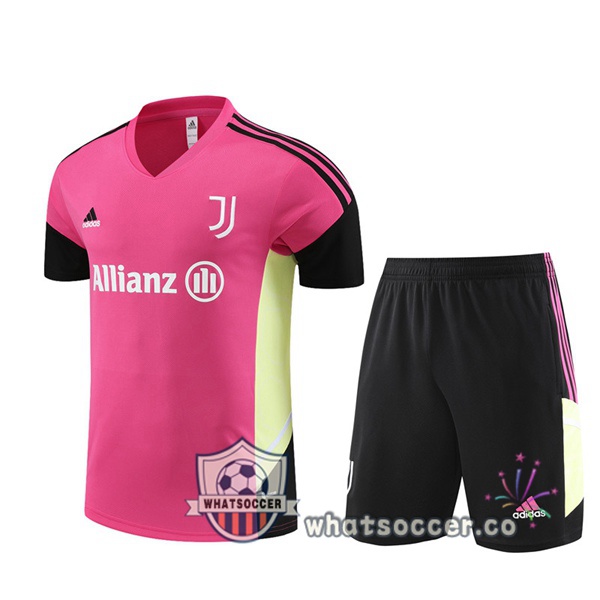 Juventus Training T-Shirts + Shorts Red 2023-2024