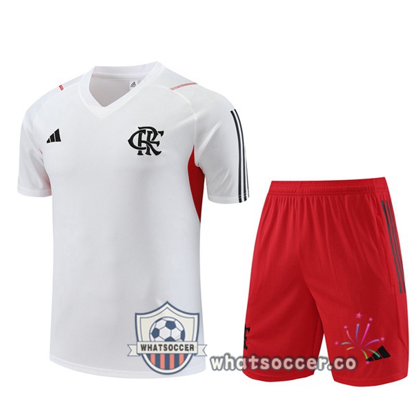 Flamengo Training T-Shirts + Shorts White 2023-2024