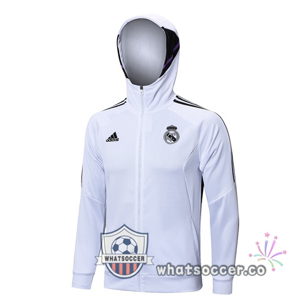 Real Madrid Hooded Jacket White 2023-2024