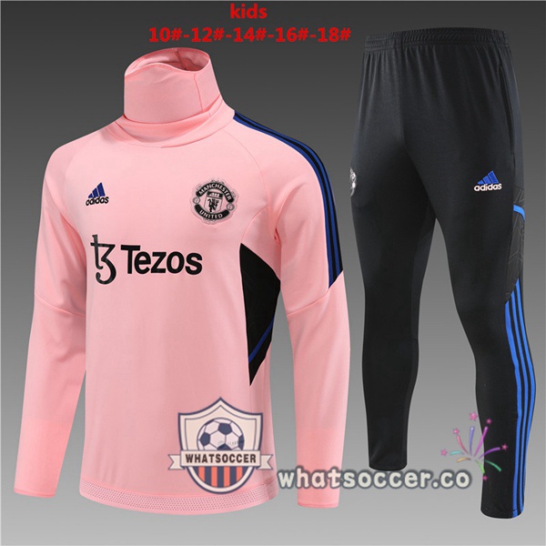 Manchester United High Collar Kids Rose Tracksuit 2023-2024