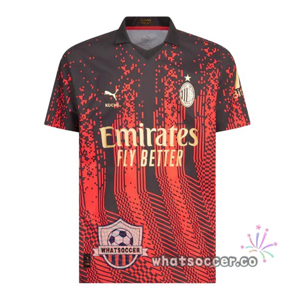 AC Milan Fourth Soccer Jerseys Red Black 2022-2023
