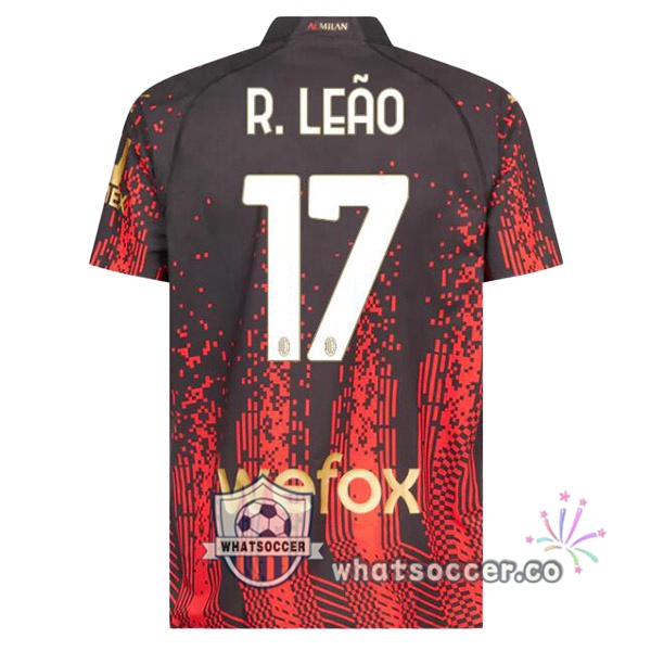 AC Milan (R. LEÃO 17) Fourth Soccer Jerseys Red Black 2022-2023