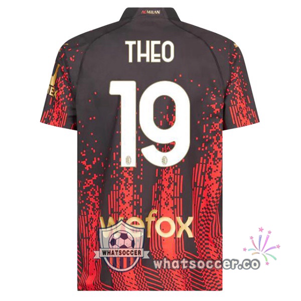 AC Milan (THEO 19) Fourth Soccer Jerseys Red Black 2022-2023