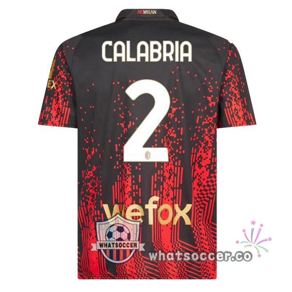 AC Milan (CALABRIA 2) Fourth Soccer Jerseys Red Black 2022-2023