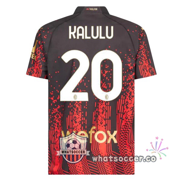 AC Milan (KALULU 20) Fourth Soccer Jerseys Red Black 2022-2023