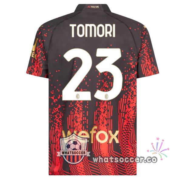 AC Milan (TOMORI 23) Fourth Soccer Jerseys Red Black 2022-2023