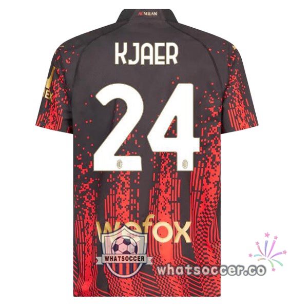 AC Milan (KJAER 24) Fourth Soccer Jerseys Red Black 2022-2023