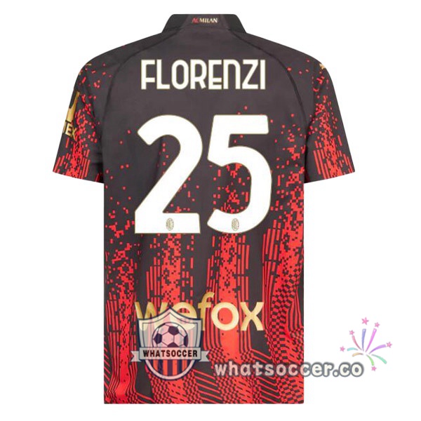 AC Milan (FLORENZI 25) Fourth Soccer Jerseys Red Black 2022-2023
