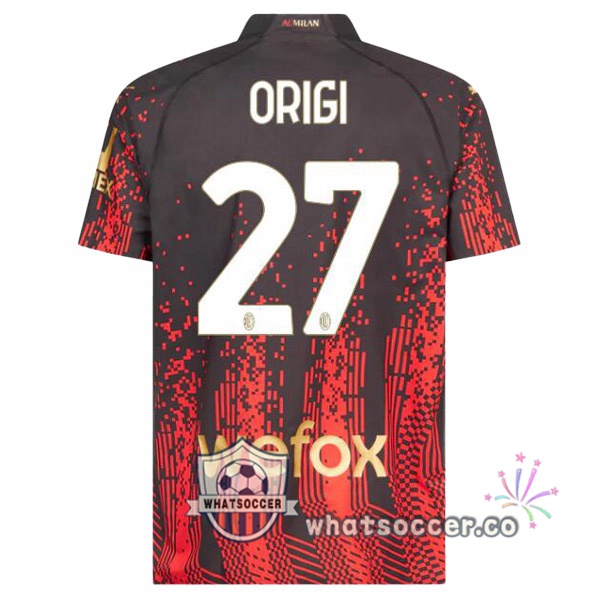 AC Milan (ORIGI 27) Fourth Soccer Jerseys Red Black 2022-2023