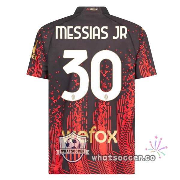 AC Milan (MESSIAS JR 30) Fourth Soccer Jerseys Red Black 2022-2023