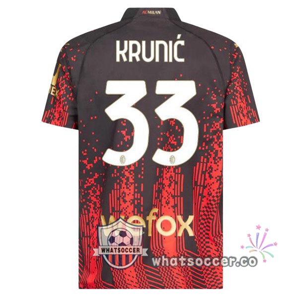 AC Milan (KRUNIĆ 33) Fourth Soccer Jerseys Red Black 2022-2023