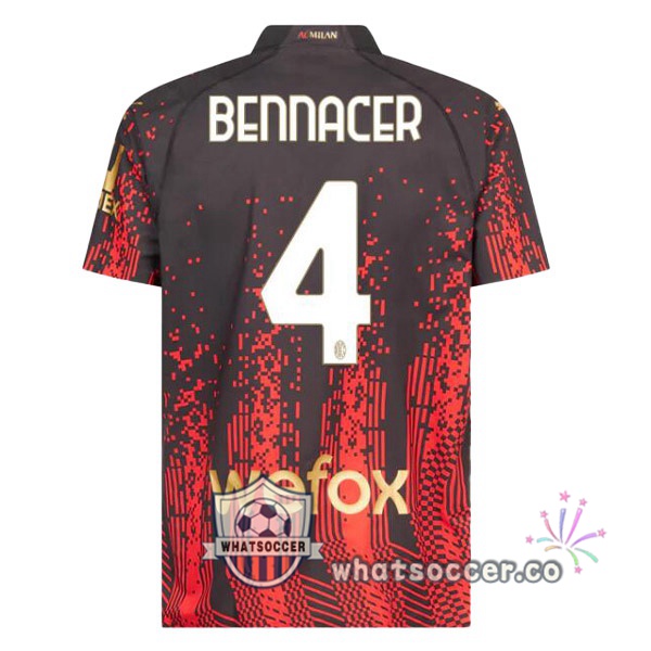 AC Milan (BENNACER 4) Fourth Soccer Jerseys Red Black 2022-2023