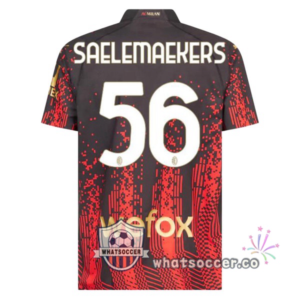 AC Milan (SAELEMAEKERS 56) Fourth Soccer Jerseys Red Black 2022-2023