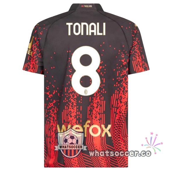 AC Milan (TONALI 8) Fourth Soccer Jerseys Red Black 2022-2023