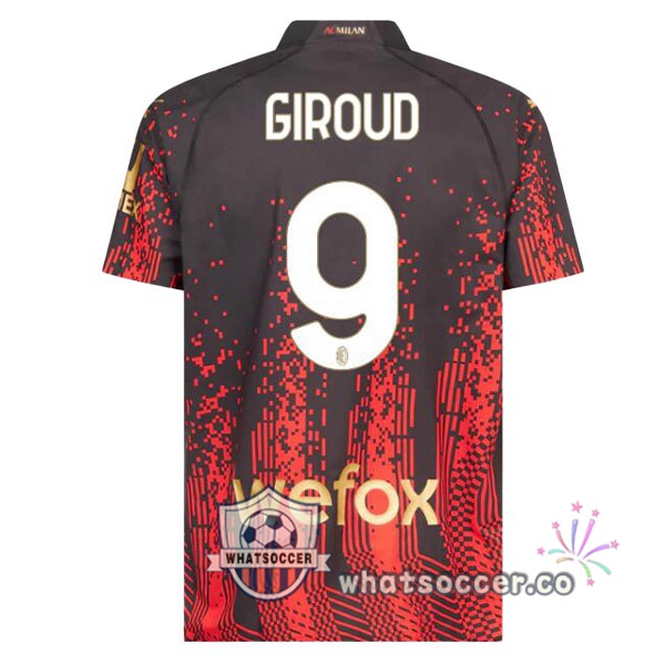 AC Milan (GIROUD 9) Fourth Soccer Jerseys Red Black 2022-2023