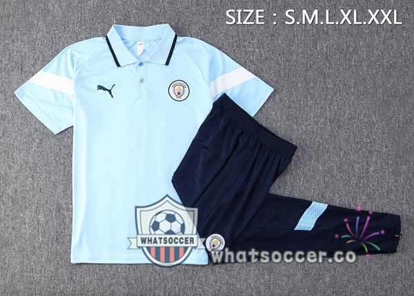 Training Polo Manchester City + Pants Blue 2023-2024