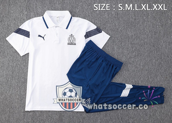 Training Polo Olympique de Marseille + Pants White 2023-2024