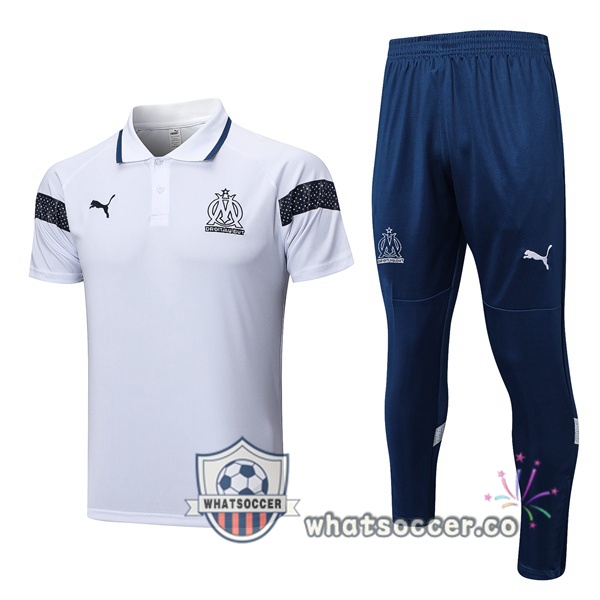 Training Polo Olympique de Marseille + Pants White 2023-2024