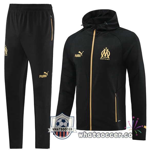 Olympique de Marseille Black Hooded Jacket 2023-2024