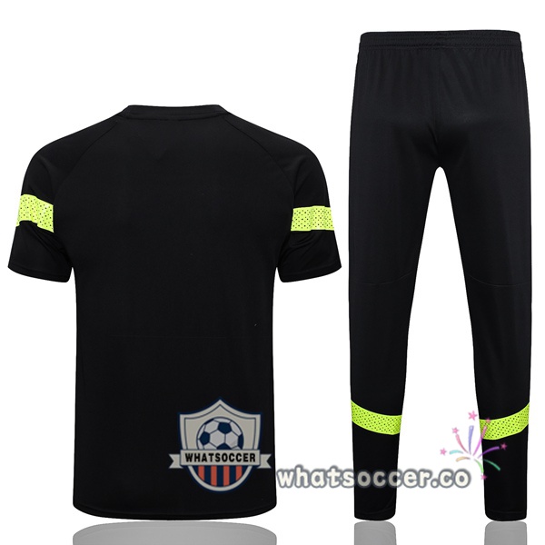 Manchester City Training T-Shirts + Pants Black 2023-2024