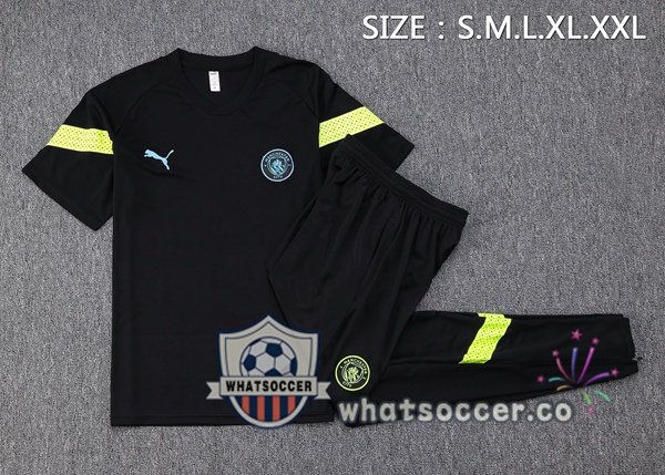 Manchester City Training T-Shirts + Pants Black 2023-2024