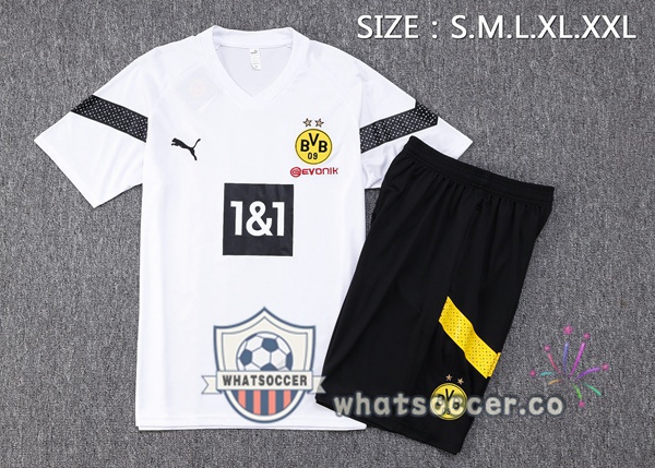 Dortmund BVB Training T-Shirts + Shorts White 2023-2024