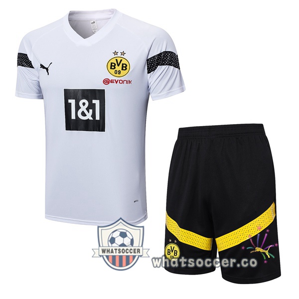 Dortmund BVB Training T-Shirts + Shorts White 2023-2024