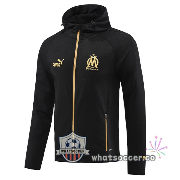 Olympique de Marseille Hooded Jacket Black 2023-2024
