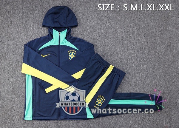Brazil Blue Royal Hooded Jacket 2023-2024