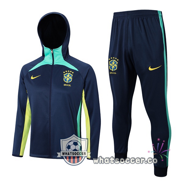 Brazil Blue Royal Hooded Jacket 2023-2024