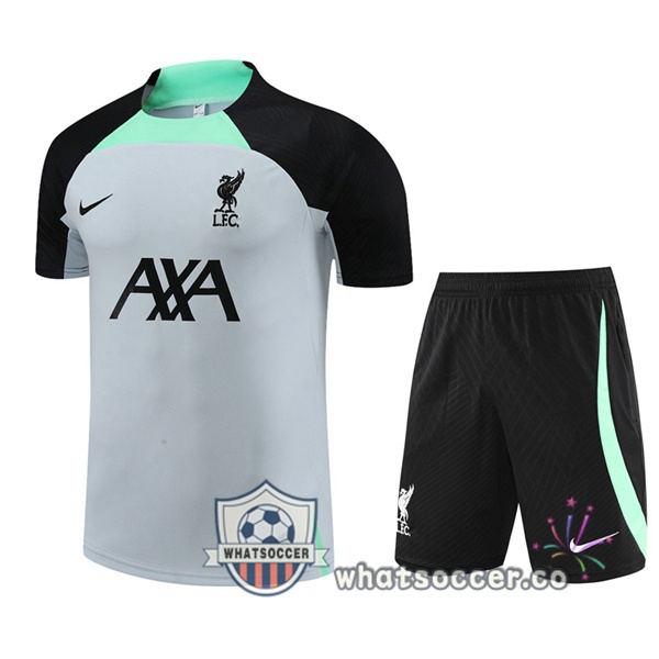 FC Liverpool Training T-Shirts + Shorts Gray 2023-2024