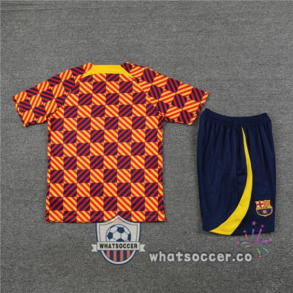FC Barcelona Training T-Shirts + Shorts Yellow 2023-2024
