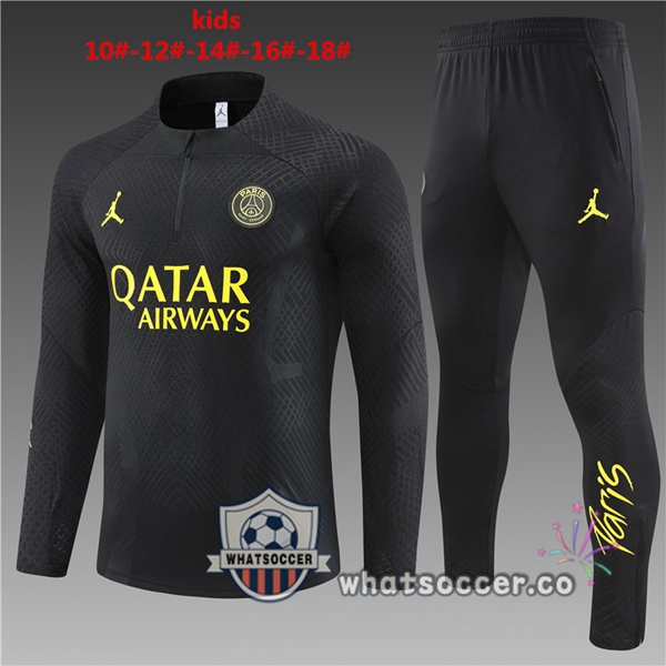 Paris PSG Kids Black Tracksuit 2023-2024